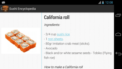 Screenshot of the application Sushi Encyclopedia - #4