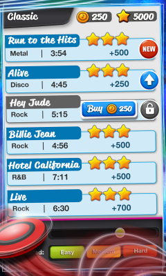 Screenshot of the application Rock Hero - #5