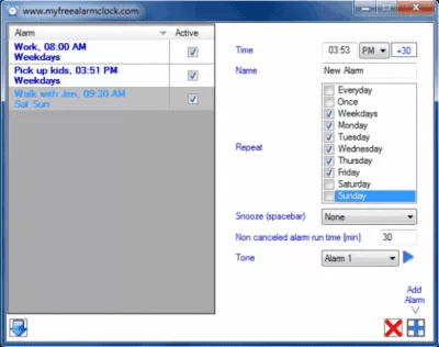 Screenshot of the application Alarm Clock by Myfreealarmclock - #1