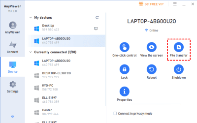 Screenshot of the application AnyViewer - #3