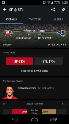 Screenshot of the application Sportacular - #3