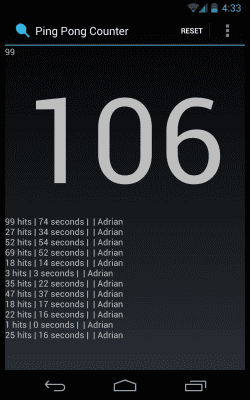 Screenshot of the application Ping Pong Counter(Beta) - #1