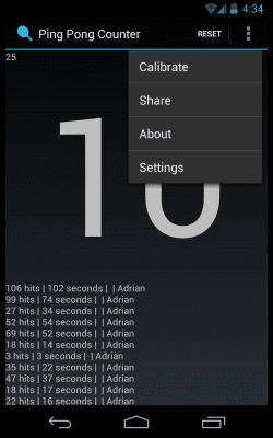 Screenshot of the application Ping Pong Counter(Beta) - #2