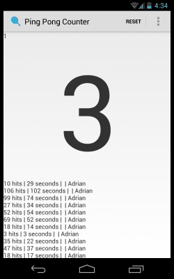 Screenshot of the application Ping Pong Counter(Beta) - #5