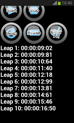 Screenshot of the application Stopwatch App Free - #3