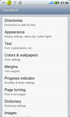 Screenshot of the application Open Book Reader - #8