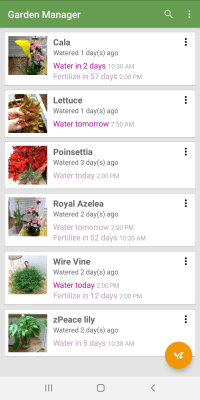 Screenshot of the application Garden Manager : Plant Alarm - #1