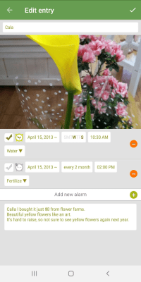 Screenshot of the application Garden Manager : Plant Alarm - #3