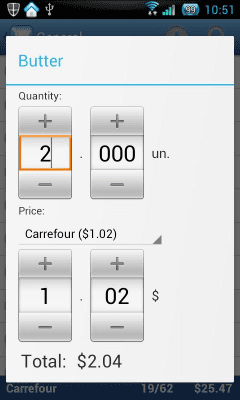 Screenshot of the application Pocket Shopping Lite - #4