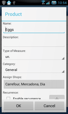 Screenshot of the application Pocket Shopping Lite - #7