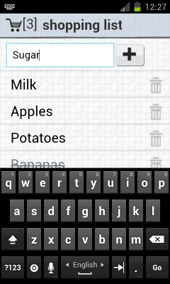Screenshot of the application ExpertiseNetComs shopping list - #5