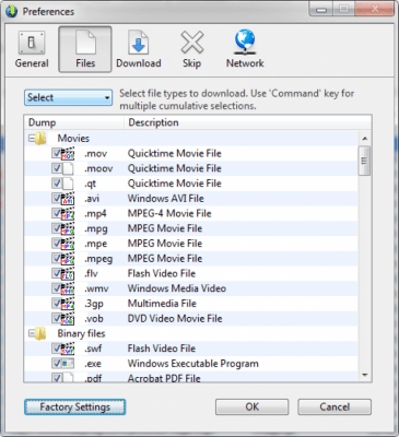 Screenshot of the application Web Dumper - #3