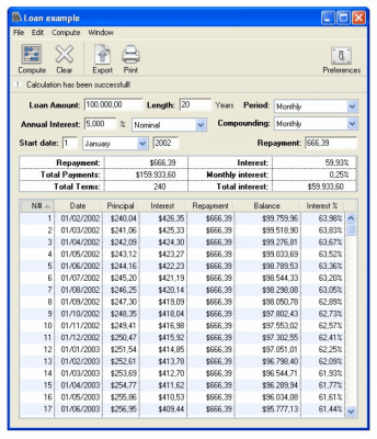 Screenshot of the application Loan Calc - #1