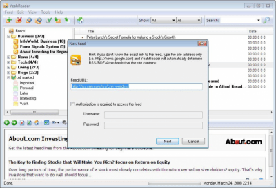 Screenshot of the application YeahReader - #4