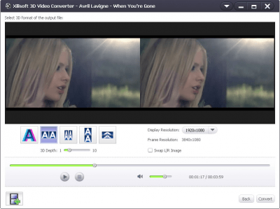 Screenshot of the application Xilisoft 3D Video Converter - #1