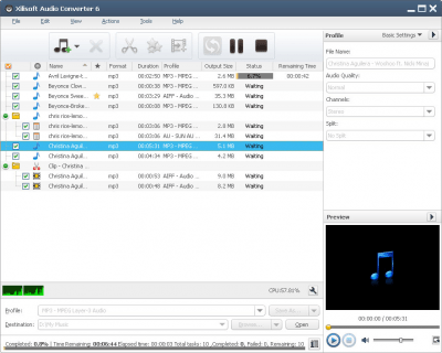 Screenshot of the application Xilisoft Audio Converter - #1