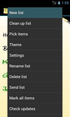 Screenshot of the application OI Shopping list - #4