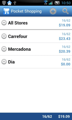 Screenshot of the application Pocket Shopping (trial) - #1