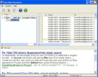 Screenshot of the application Easy Mail Recovery - #1