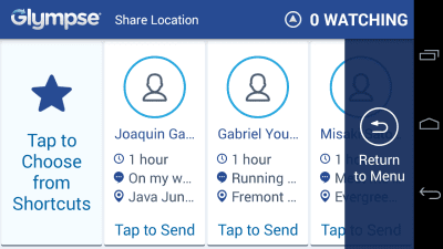 Screenshot of the application Glympse for Auto - Share GPS - #4