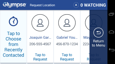 Screenshot of the application Glympse for Auto - Share GPS - #5
