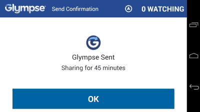 Screenshot of the application Glympse for Auto - Share GPS - #7