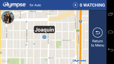 Screenshot of the application Glympse for Auto - Share GPS - #8