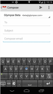 Screenshot of the application Glympse Keyboard - #1