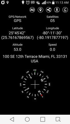 Screenshot of the application Simple GPS Coordinate Display - #1