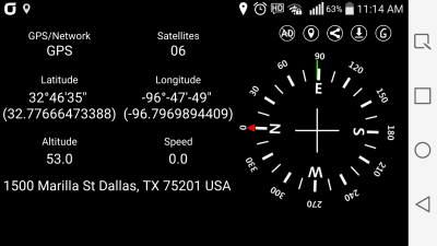 Screenshot of the application Simple GPS Coordinate Display - #5
