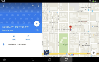 Screenshot of the application Simple GPS Coordinate Display - #13