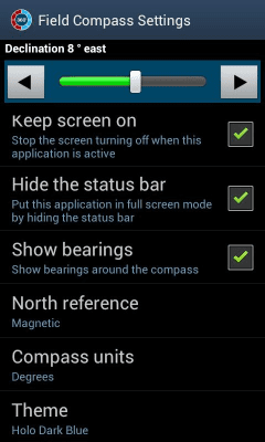 Screenshot of the application Digital Field Compass - #8