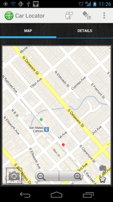 Screenshot of the application Car Locator TRIAL - #4