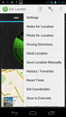 Screenshot of the application Car Locator TRIAL - #5