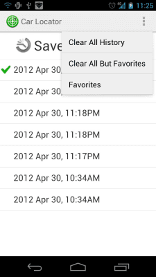Screenshot of the application Car Locator TRIAL - #8