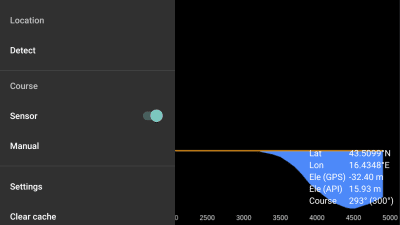 Screenshot of the application Elevation and Sea Depth - #1