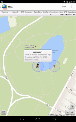 Screenshot of the application Real-Time GPS Tracker 2 - #2