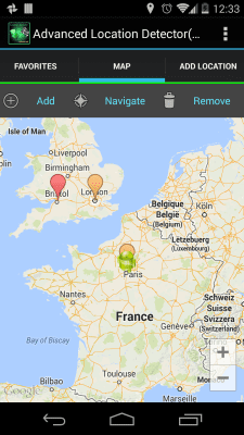 Screenshot of the application Location Detector (GPS) - #4