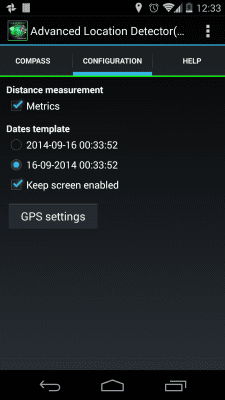 Screenshot of the application Location Detector (GPS) - #5