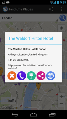 Screenshot of the application Find City Places - #5