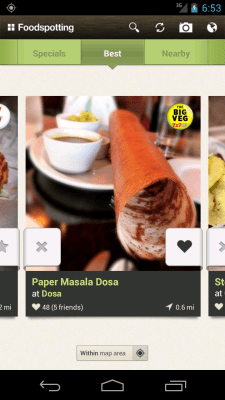 Screenshot of the application Foodspotting - #1