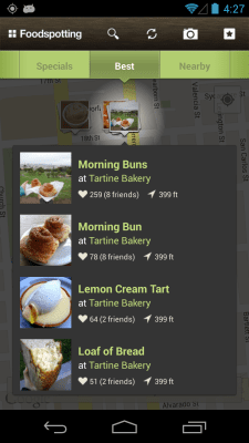 Screenshot of the application Foodspotting - #3