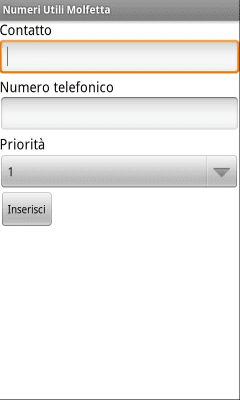 Screenshot of the application Molfetta's usefull phone Num. - #1