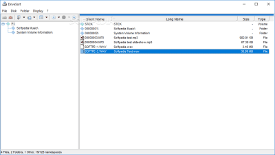 Screenshot of the application DriveSort - #1