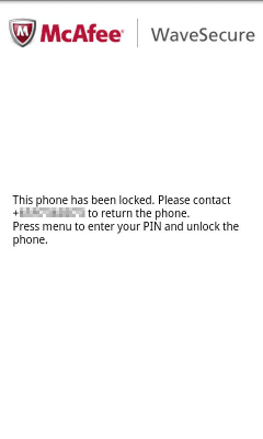 Screenshot of the application McAfee WaveSecure (Trial) - #4