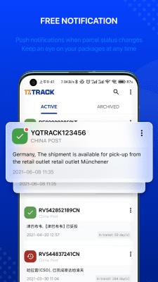 Screenshot of the application 17TRACK Parcel Tracking - #2