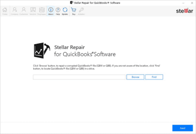 Screenshot of the application Stellar Repair for Quickbooks Software - #1