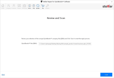 Screenshot of the application Stellar Repair for Quickbooks Software - #2