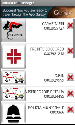 Screenshot of the application Bisceglie's usefull phone Num. - #1