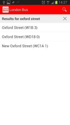 Screenshot of the application London Bus, Live bus status - #3